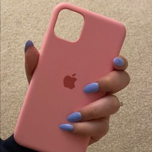 iPhone 11 Pro Max pink apple silicone case